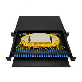 12 Core Fiber Optic Cable Termination Patch Panel Pulling SC Simplex Adaptor Metal Type