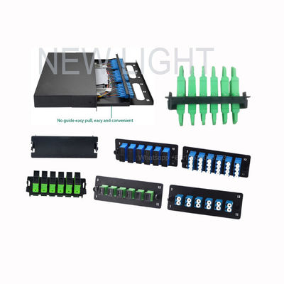 1U 2U 3U 4U LGX Fiber Optic Patch Panel with 12 Fiber Capacity Rack Mountable and Slide-out Tray for Easy Access