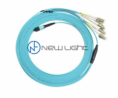 8F MPO To LC Breakout Cable 50/125um Multimode with 3.0mm PVC Jacket MPO MTP Patch Cable