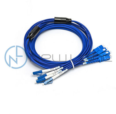 4 Fibers LC SC 0.5 Meter Fiber Optic Patch Cable with Armored Protection