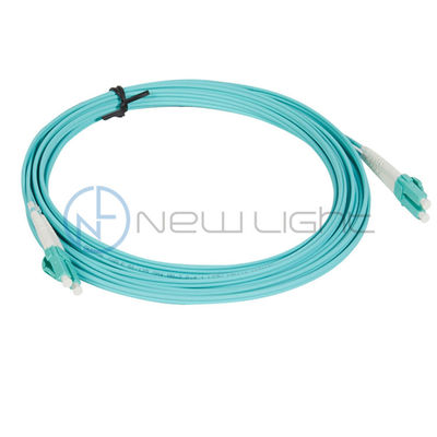 Aqua 100G FTTH Base Station OM4 LSZH Duplex Fiber Optic Patch Cord for High-Speed Data Transmission