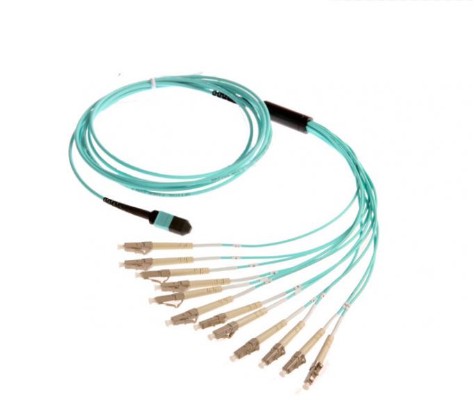 12 Strand MPO MTP Cable Multimode Fiber Optic Cable Mpo Connector With ...